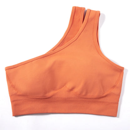 Conjuntos de Yoga de un hombro para mujer, ropa deportiva para gimnasio, mallas de cintura alta, trajes de gimnasio para entrenamiento, ropa deportiva para Fitness, trajes de Yoga