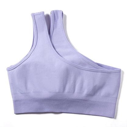 Conjuntos de Yoga de un hombro para mujer, ropa deportiva para gimnasio, mallas de cintura alta, trajes de gimnasio para entrenamiento, ropa deportiva para Fitness, trajes de Yoga