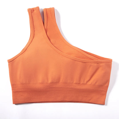 Conjuntos de Yoga de un hombro para mujer, ropa deportiva para gimnasio, mallas de cintura alta, trajes de gimnasio para entrenamiento, ropa deportiva para Fitness, trajes de Yoga