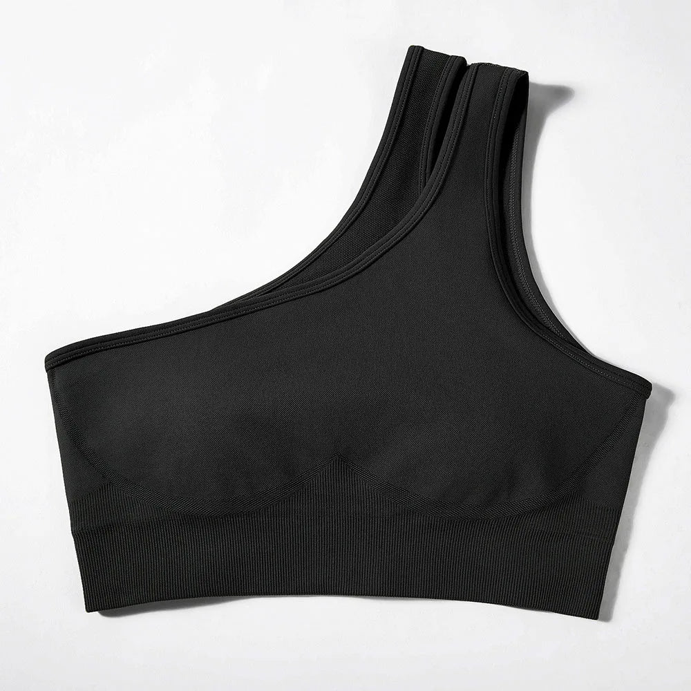 Conjuntos de Yoga de un hombro para mujer, ropa deportiva para gimnasio, mallas de cintura alta, trajes de gimnasio para entrenamiento, ropa deportiva para Fitness, trajes de Yoga