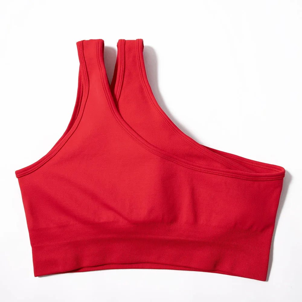 Conjuntos de Yoga de un hombro para mujer, ropa deportiva para gimnasio, mallas de cintura alta, trajes de gimnasio para entrenamiento, ropa deportiva para Fitness, trajes de Yoga