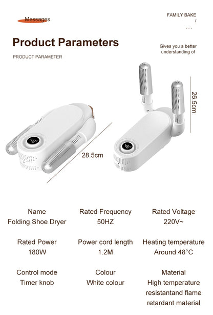 Secador de zapatos UV, secador de zapatos plegable, secador de botas de temperatura constante para el hogar, máquina de esterilización y desodorización