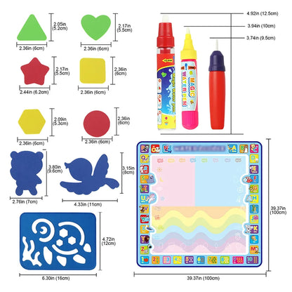 Coolplay-alfombrilla mágica para dibujar con agua, tapete para colorear con bolígrafos mágicos, juguetes Montessori, tablero de pintura, juguetes educativos para niños