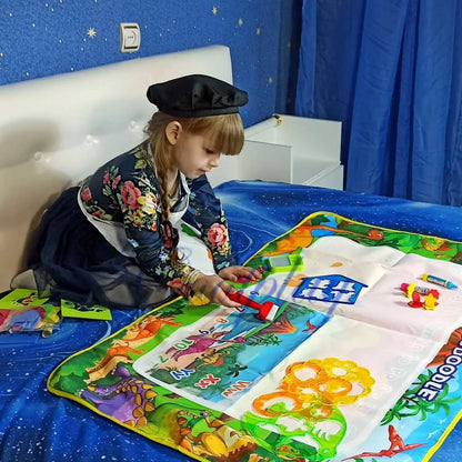 Coolplay-alfombrilla mágica para dibujar con agua, tapete para colorear con bolígrafos mágicos, juguetes Montessori, tablero de pintura, juguetes educativos para niños