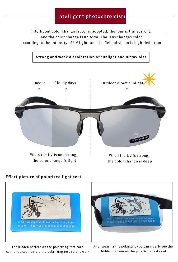 Gafas de sol de aluminio y magnesio para hombre, lentes de sol HD polarizadas para conductores de conducción, de color