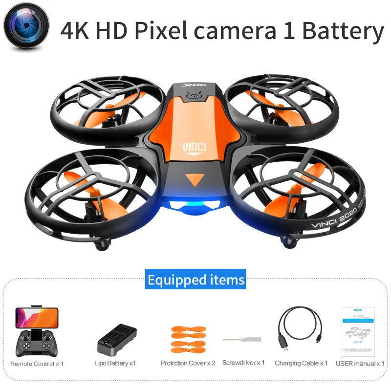 V8 nuevo Mini Drone 4k profesión HD 1080P cámara gran angular WiFi FPV RC Dron altura mantener Drones helicóptero niños juguetes 4DRC