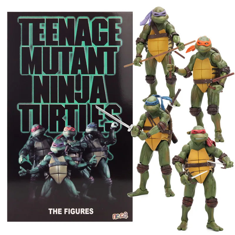 NECA-figura de acción de Tortugas Ninja Mutantes adolescentes, edición de película, modelo de películas móviles, Tortuga Ninja, Anime para niños, muñeca de juguete, regalo