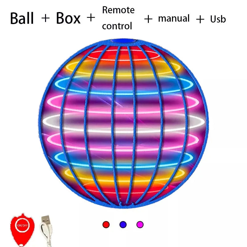 Bola voladora Boomerang Flyorb Magic con luces LED Drone Hover Ball Fly Nova Orb Flying Spinner, juguetes Fidget, regalo para niños