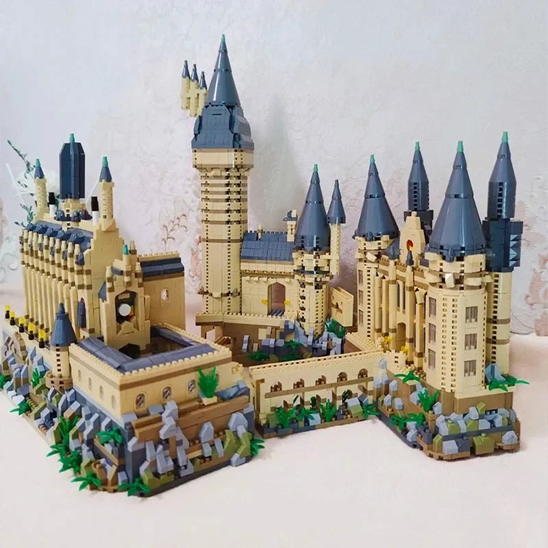 Micro Bricks City Creative Medieval Magic Castle Series, Escuela de Arquitectura, modelo de Palacio, bloques de construcción, regalos para niños, juguetes de montaje