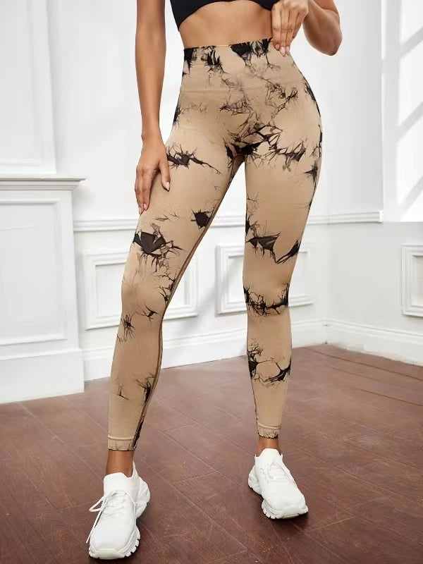 Pantalones de Yoga Tie Dye, mallas deportivas para mujer, mallas Push Up de cintura alta sin costuras para mujer, mallas de entrenamiento para Fitness, ropa de gimnasio 2025 nuevo