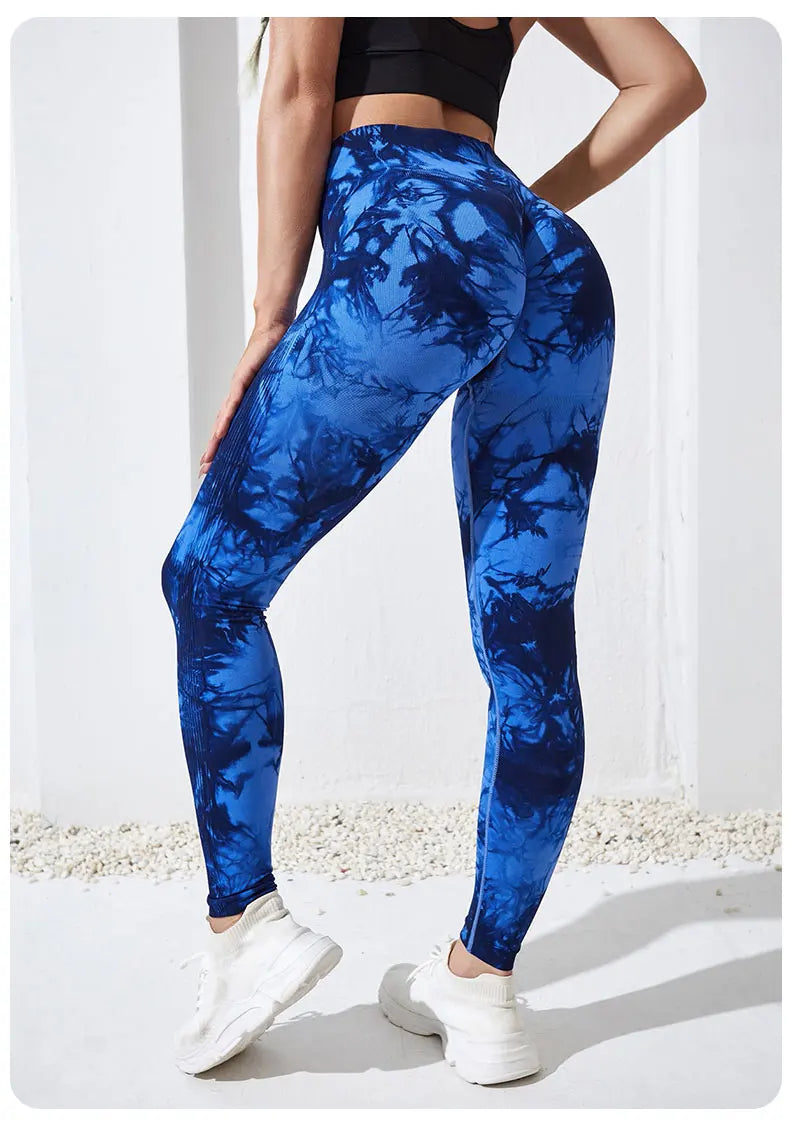 Pantalones de Yoga Tie Dye, mallas deportivas para mujer, mallas Push Up de cintura alta sin costuras para mujer, mallas de entrenamiento para Fitness, ropa de gimnasio 2025 nuevo