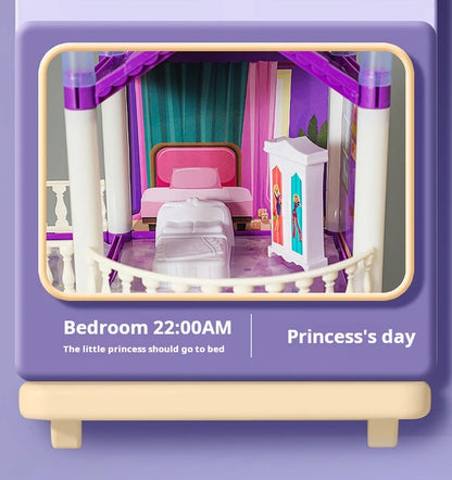 3D DIY Fantasía Princesa Castillo Villa Conjunto de casa de muñecas Juguetes, Juguetes para el hogar para niñas y juguetes para niños 3D