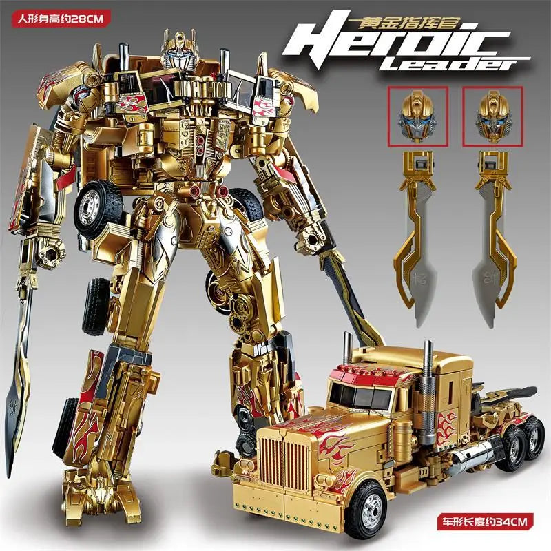 30CM transformación Robot juguetes Optimus Prime Star Commander aleación coche película Anime figura de acción niños deformación niños niño