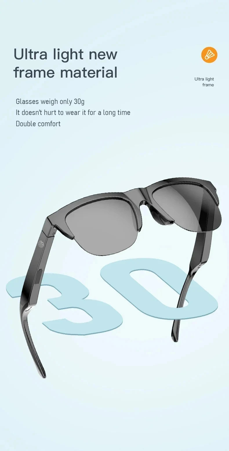 Xiaomi gafas de sol inteligentes gafas Bluetooth llamada deportes al aire libre auriculares HIFI luz azul impermeable Anti-UV para hombres y mujeres