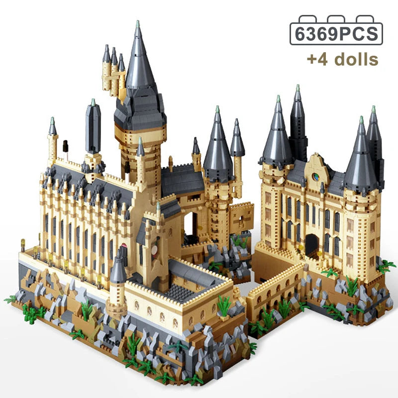 Micro Bricks City Creative Medieval Magic Castle Series, Escuela de Arquitectura, modelo de Palacio, bloques de construcción, regalos para niños, juguetes de montaje