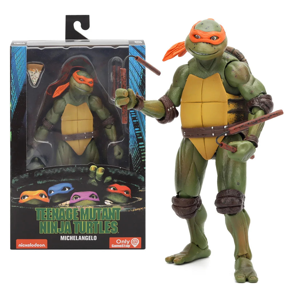 NECA-figura de acción de Tortugas Ninja Mutantes adolescentes, edición de película, modelo de películas móviles, Tortuga Ninja, Anime para niños, muñeca de juguete, regalo