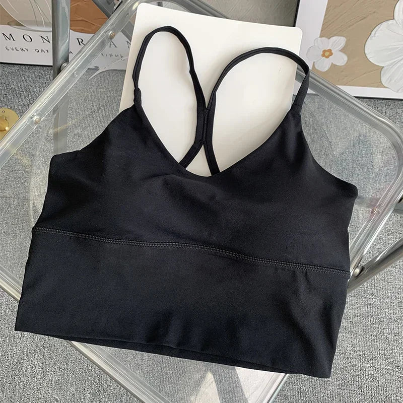 Moda Sexy espalda cruzada pequeña Sling ropa interior de Yoga mujeres transpirable a prueba de golpes gimnasio Fitness correr deporte Crop Tops chaleco atlético