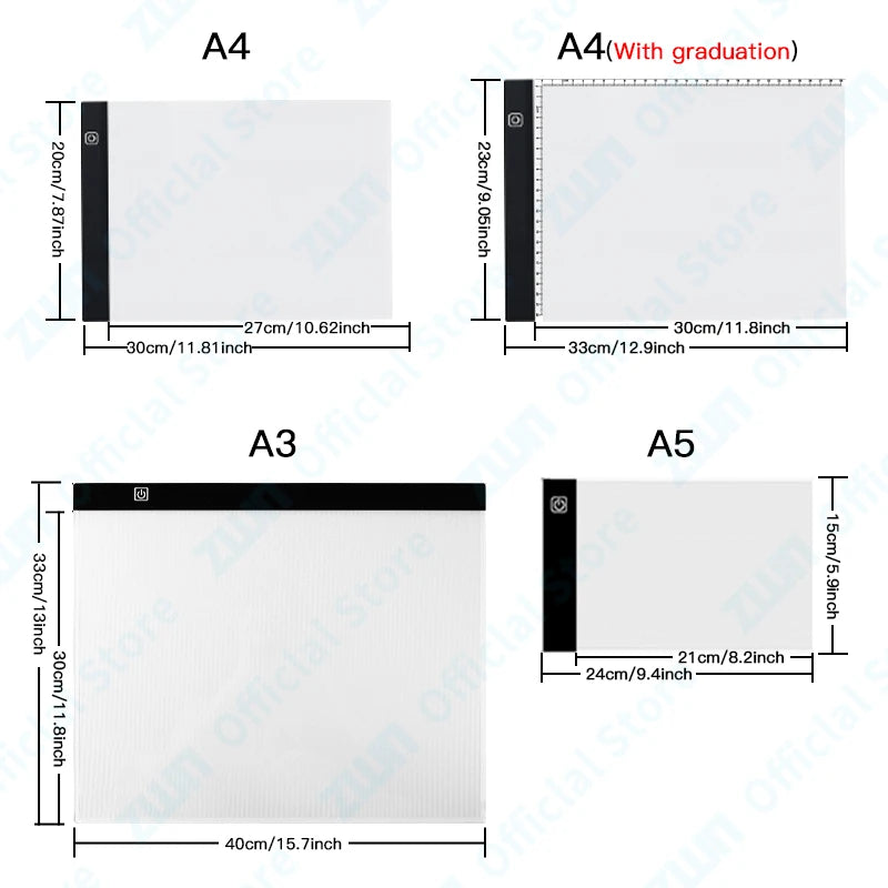 Tablero de copia de dibujo Led de atenuación de 3 niveles para niños, A3, A4, A5, juguete para niños, pintura, crecimiento educativo, regalos creativos para niños