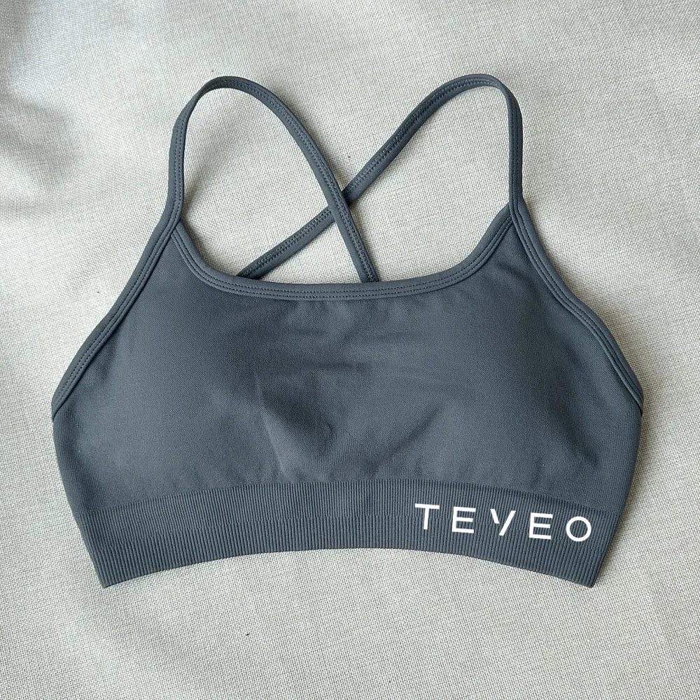 TEVEO-Sujetador deportivo de alta elasticidad a prueba de golpes, ropa interior de Yoga sin costuras, belleza cruzada, mate, sin espalda, ropa interior a prueba de golpes, novedad de 2025