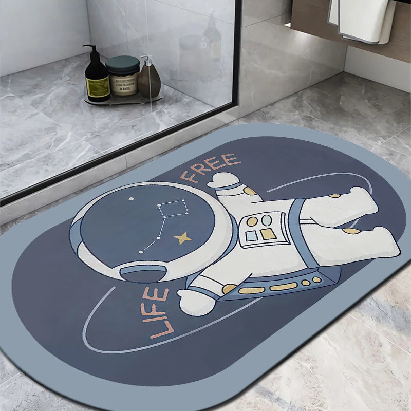 Alfombrilla de baño antideslizante superabsorbente, alfombrilla de tierra de diatomeas, secado rápido, decoración del hogar