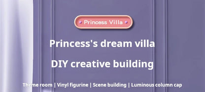 3D DIY Fantasía Princesa Castillo Villa Conjunto de casa de muñecas Juguetes, Juguetes para el hogar para niñas y juguetes para niños 3D