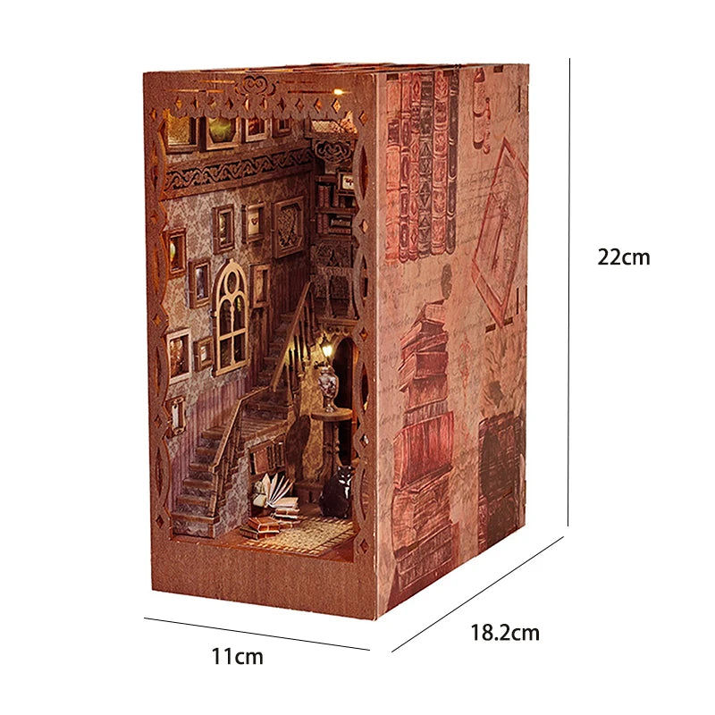 Juego de estantería de madera en miniatura para niños, casa de muñecas, Micro ensamblaje, modelo de construcción, rompecabezas 3D, estantería, habitación, juguetes, regalos de cumpleaños