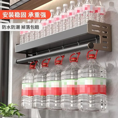 Elegante estante de pared para condimentos de cocina con caja de almacenamiento, estante multifuncional para utensilios domésticos con dispensador de aceite y vinagre