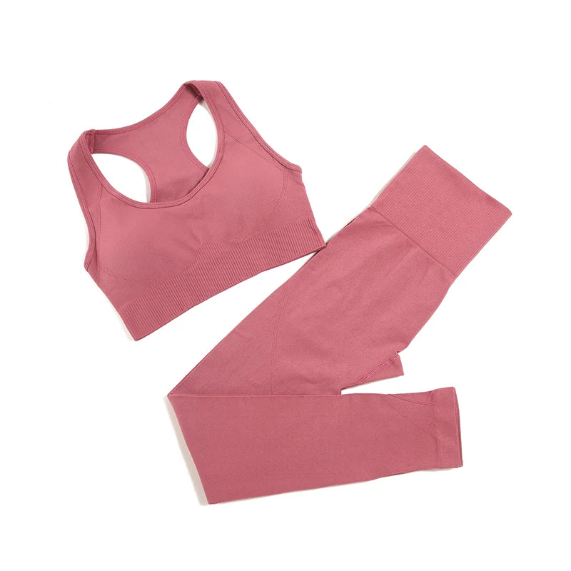 WAREBALL 2/3/4 Uds conjunto de Yoga sin costuras ropa de gimnasio ropa deportiva trajes de Yoga para mujeres conjunto de Fitness chándales Sujetador deportivo mallas de gimnasio