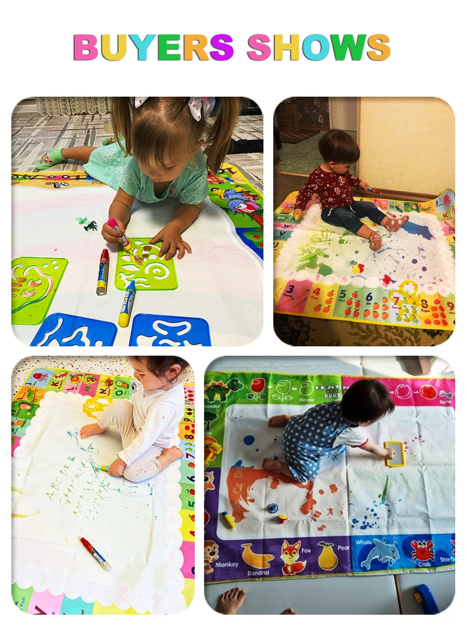 Coolplay-alfombrilla mágica para dibujar con agua, tapete para colorear con bolígrafos mágicos, juguetes Montessori, tablero de pintura, juguetes educativos para niños