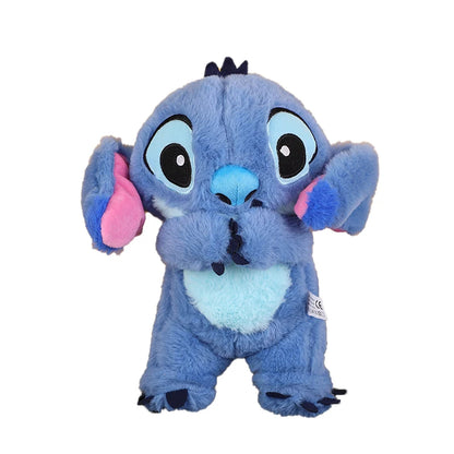 2025 nuevo Lilo & Stitch muñeco de Peluche aliento niño Peluche Kawaii calma juguete Anime bebé música luz juguetes para dormir punto rosa regalos para chico