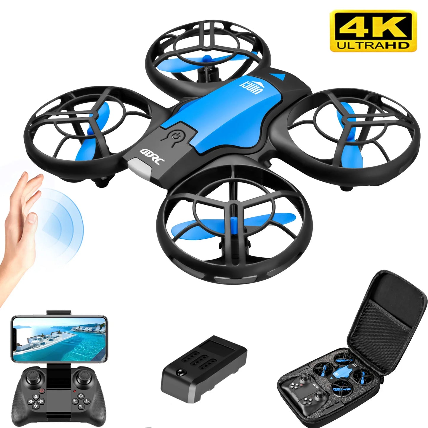 V8 nuevo Mini Drone 4k profesión HD 1080P cámara gran angular WiFi FPV RC Dron altura mantener Drones helicóptero niños juguetes 4DRC