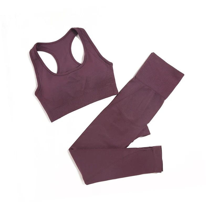 WAREBALL 2/3/4 Uds conjunto de Yoga sin costuras ropa de gimnasio ropa deportiva trajes de Yoga para mujeres conjunto de Fitness chándales Sujetador deportivo mallas de gimnasio