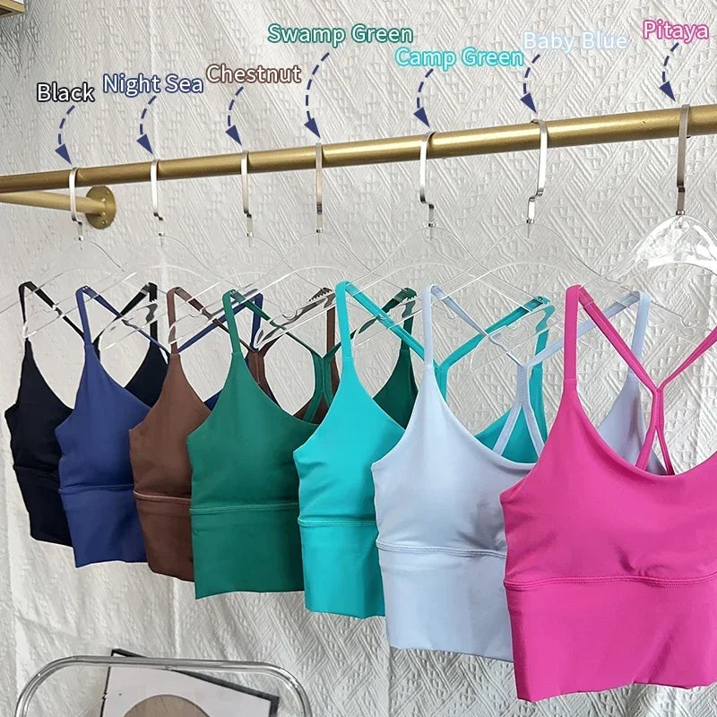 Moda Sexy espalda cruzada pequeña Sling ropa interior de Yoga mujeres transpirable a prueba de golpes gimnasio Fitness correr deporte Crop Tops chaleco atlético