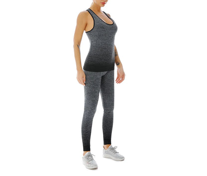 Traje deportivo para mujer, chaleco superelástico con cambio Gradual de Color, pantalones de nueve puntos, ropa deportiva, traje de Yoga, ropa de entrenamiento para mujer