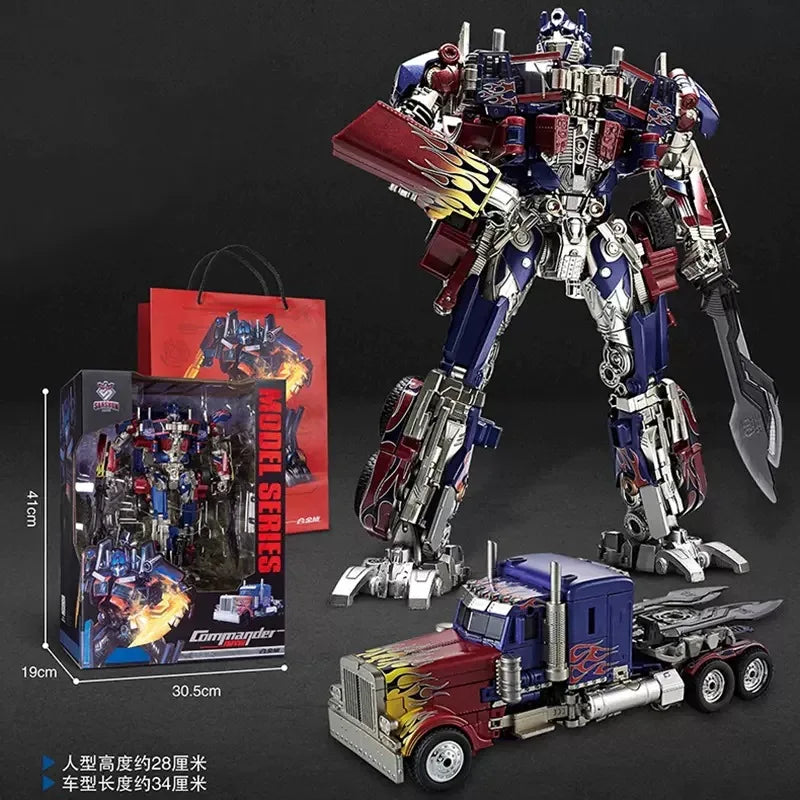 30CM transformación Robot juguetes Optimus Prime Star Commander aleación coche película Anime figura de acción niños deformación niños niño