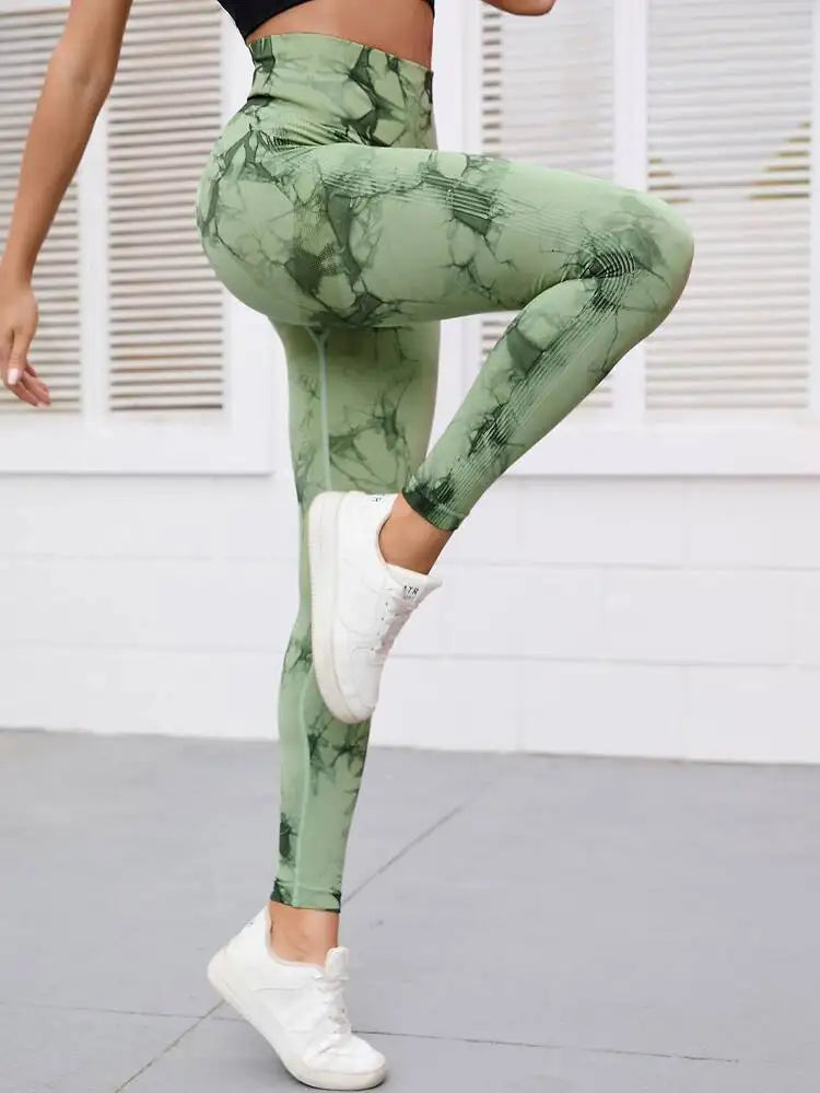 Pantalones de Yoga sin costuras para mujer, mallas deportivas elásticas con cintura alta, Abdomen, melocotón, cadera, Fitness