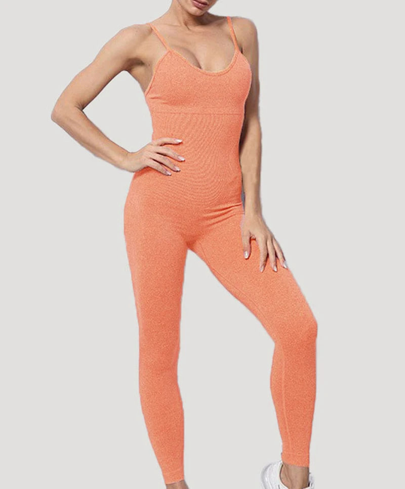 Chándal para mujer, conjunto de Yoga, monos sin costuras, peleles de entrenamiento de una pieza, ropa deportiva, conjunto de gimnasio, ropa de entrenamiento para mujer